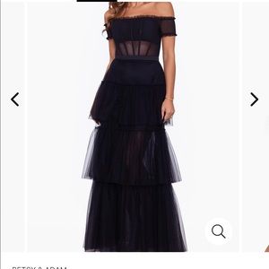 Black evening gown, Betsy and Adam, size 2